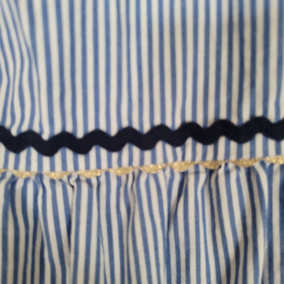 Crew Cuts Girls Summer Dress Size 10 Blue White Tier Cottagecore Preppy Nautical - Picture 5 of 10